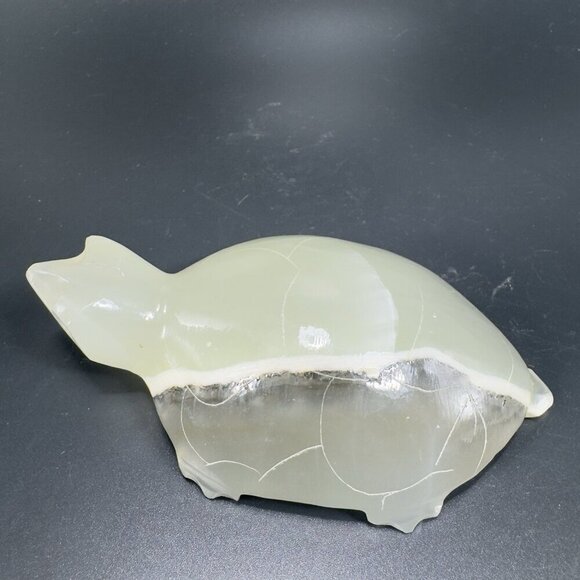 Mazatlan Mexico Hand Carved Onyx Marble Stone Turtle Figurine Paperweight VTG - Picture 13 of 14